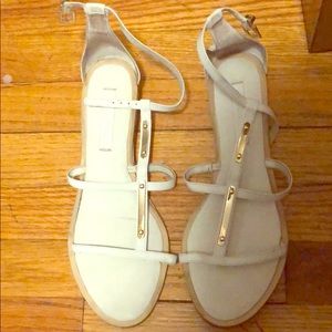 Bcbg maxazria size 10 white wedge sandals